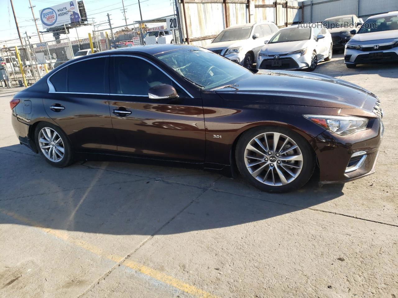 2018 Infiniti Q50 Luxe Brown vin: JN1EV7APXJM359977