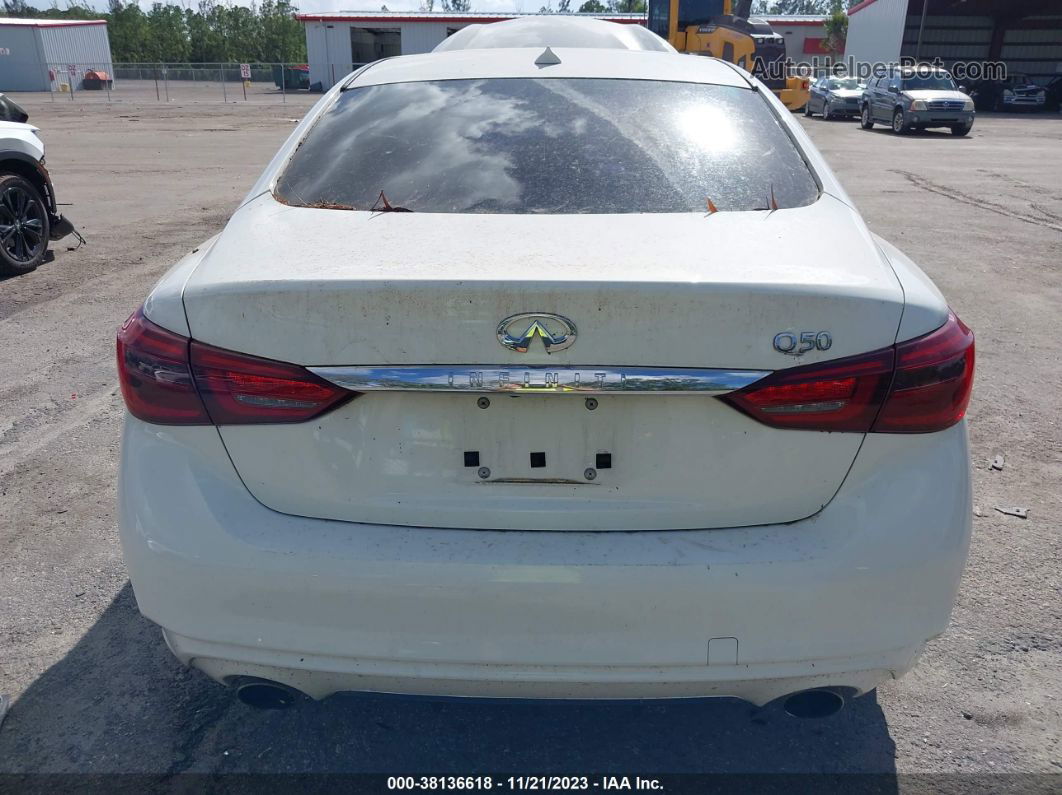 2019 Infiniti Q50 3.0t Luxe White vin: JN1EV7APXKM512679