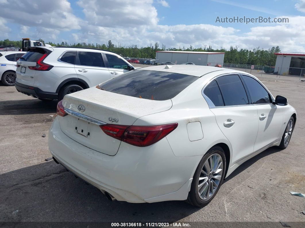 2019 Infiniti Q50 3.0t Luxe White vin: JN1EV7APXKM512679