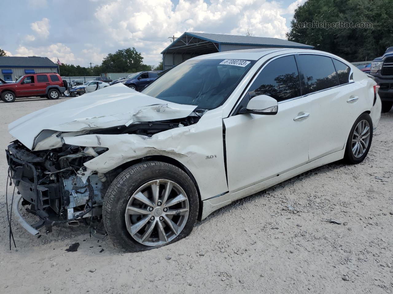 2016 Infiniti Q50 Premium White vin: JN1EV7AR0GM340526