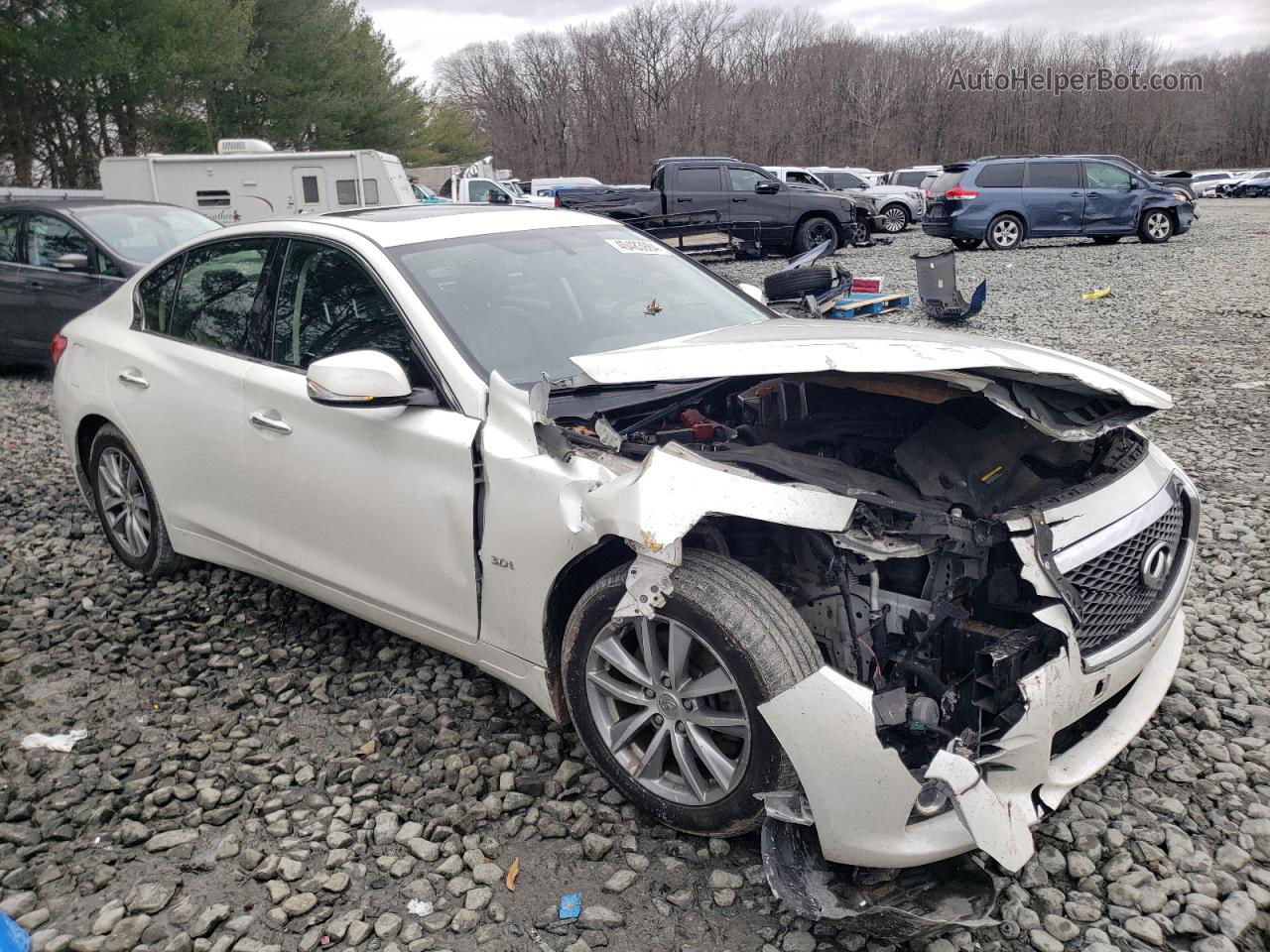 2016 Infiniti Q50 Premium White vin: JN1EV7AR0GM344575