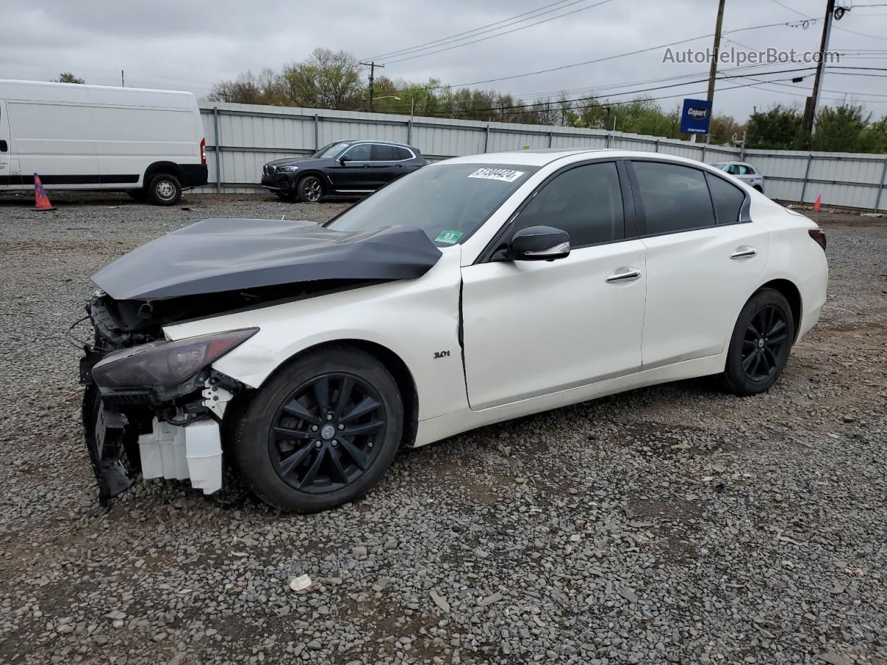 2016 Infiniti Q50 Premium White vin: JN1EV7AR0GM346942