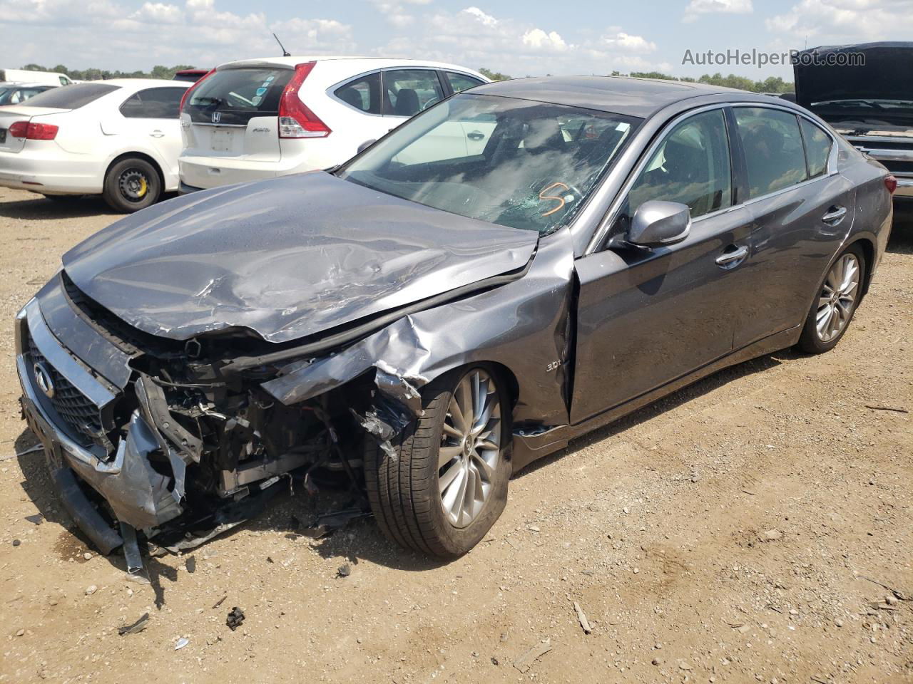 2018 Infiniti Q50 Luxe Gray vin: JN1EV7AR0JM433876