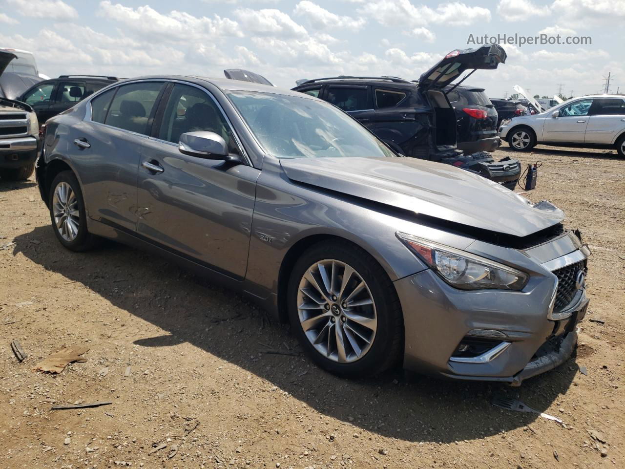 2018 Infiniti Q50 Luxe Серый vin: JN1EV7AR0JM433876