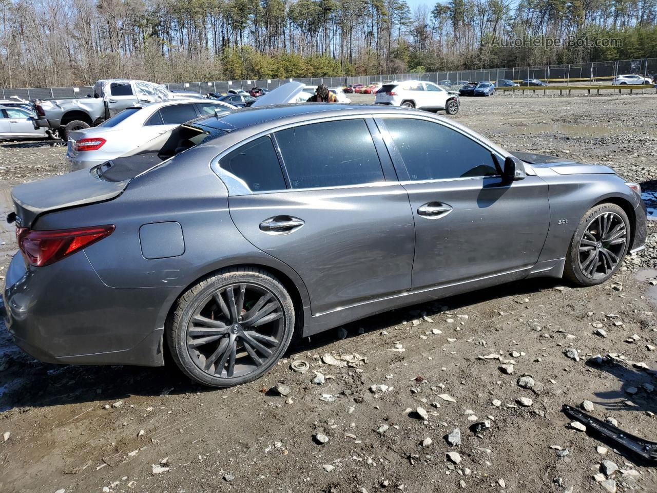 2018 Infiniti Q50 Luxe Gray vin: JN1EV7AR0JM434638