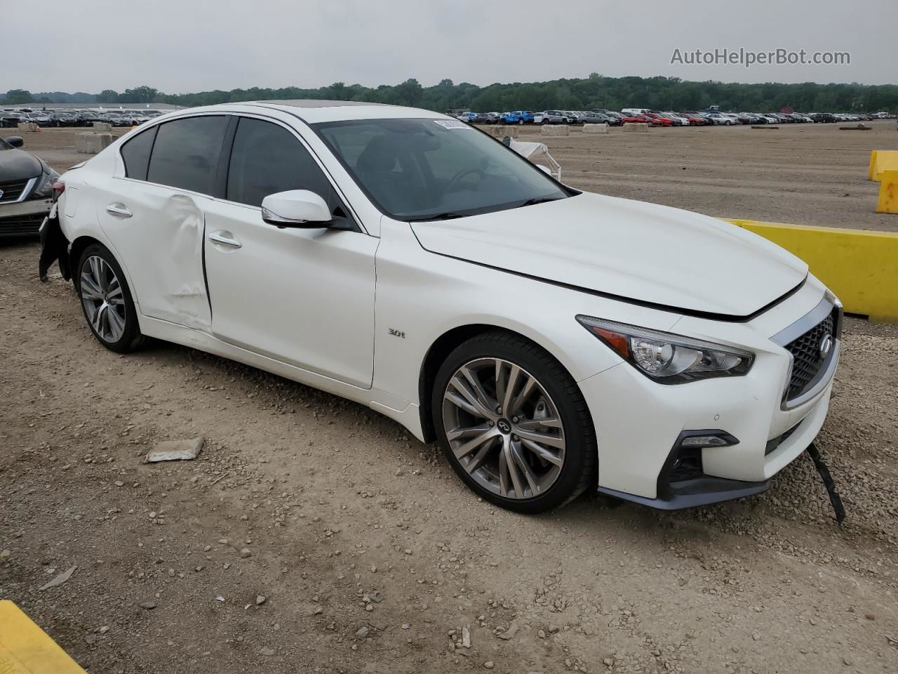 2018 Infiniti Q50 Luxe White vin: JN1EV7AR0JM436079