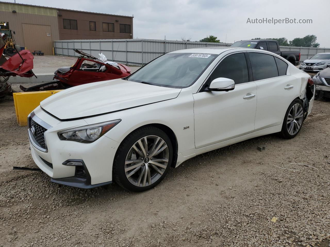 2018 Infiniti Q50 Luxe White vin: JN1EV7AR0JM436079