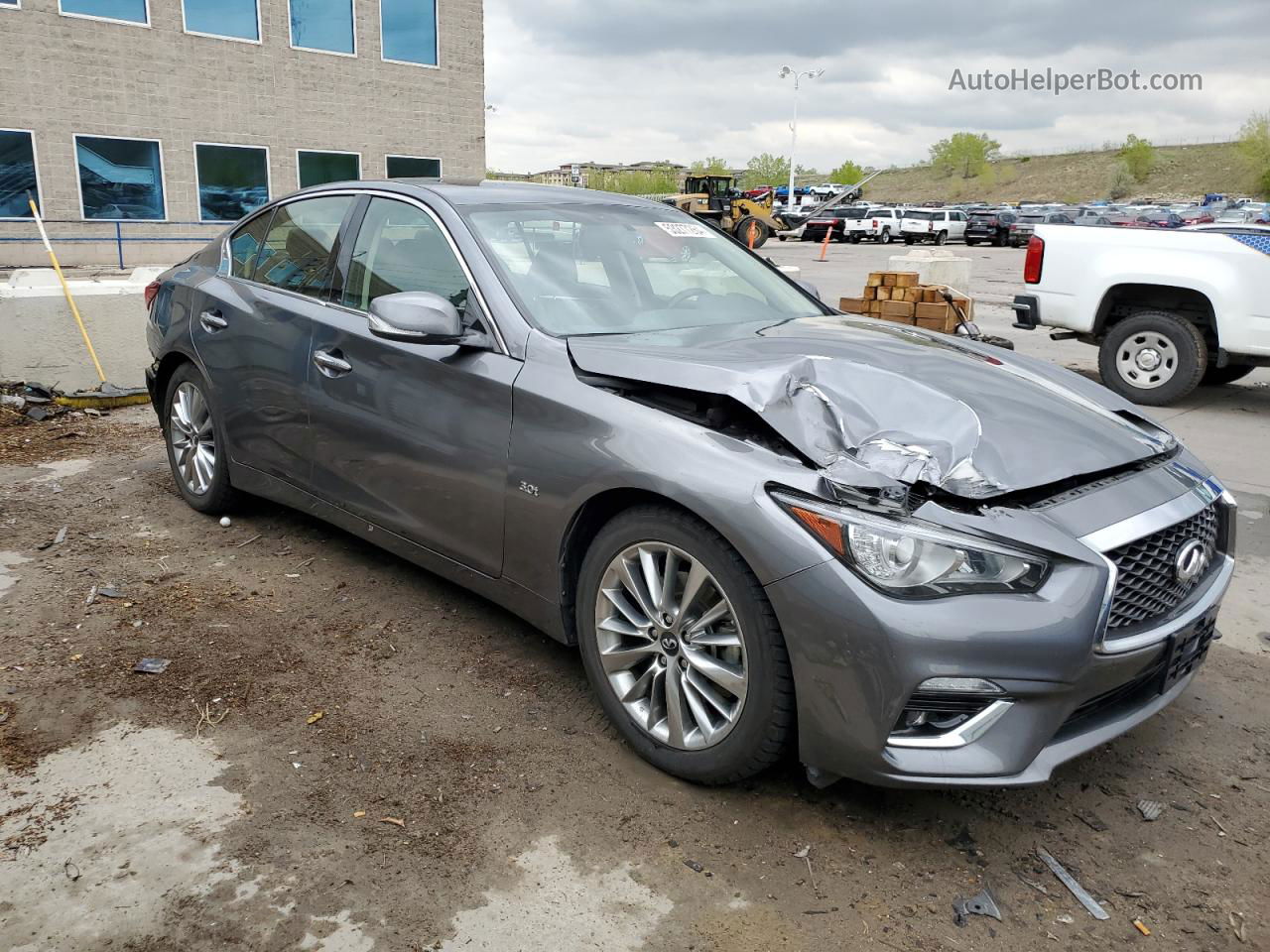 2018 Infiniti Q50 Luxe Gray vin: JN1EV7AR0JM442822