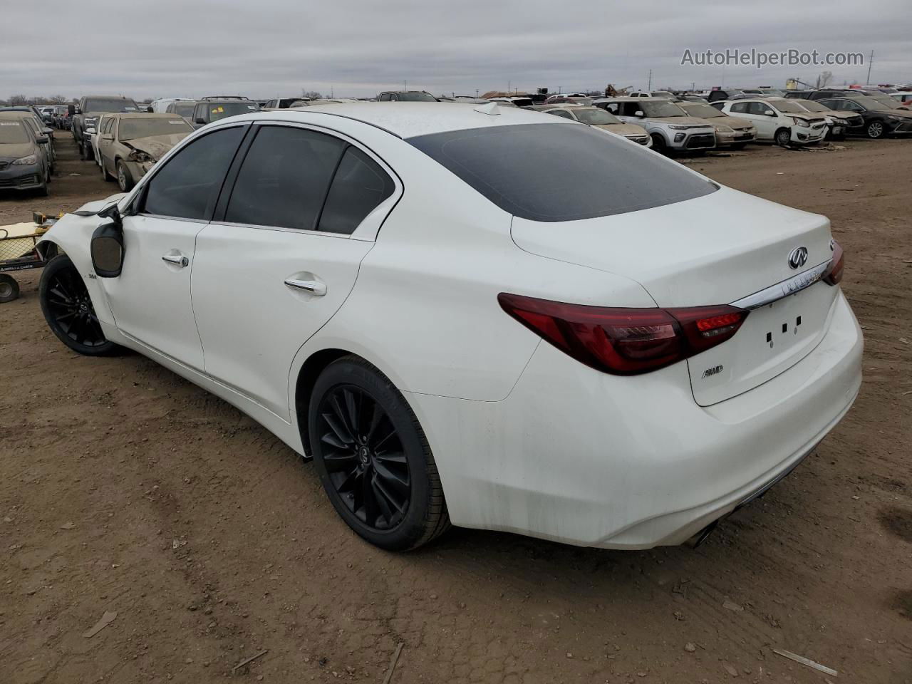 2018 Infiniti Q50 Luxe White vin: JN1EV7AR0JM443436