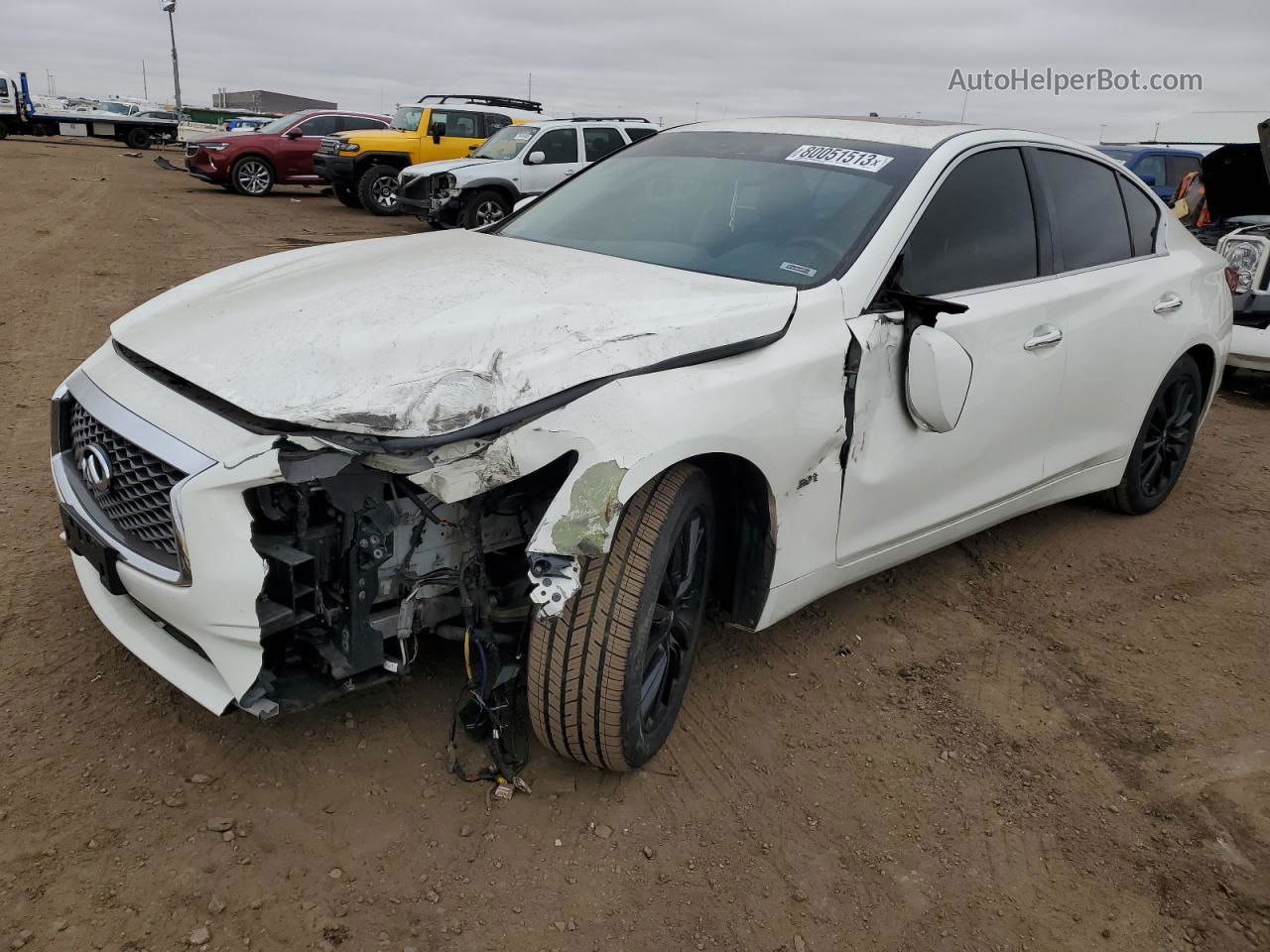 2018 Infiniti Q50 Luxe White vin: JN1EV7AR0JM443436