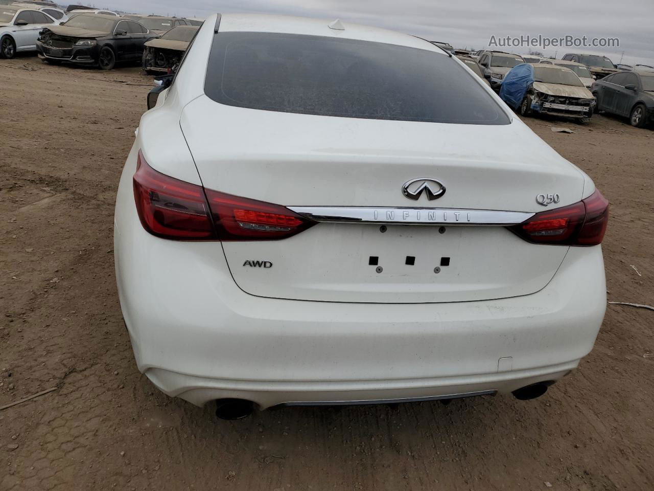 2018 Infiniti Q50 Luxe White vin: JN1EV7AR0JM443436