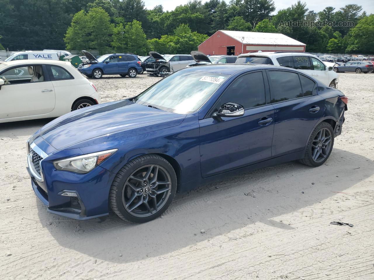 2018 Infiniti Q50 Luxe Blue vin: JN1EV7AR0JM445591