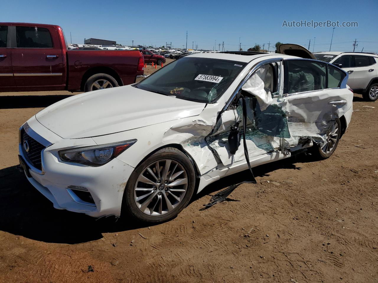 2019 Infiniti Q50 Luxe White vin: JN1EV7AR0KM552500