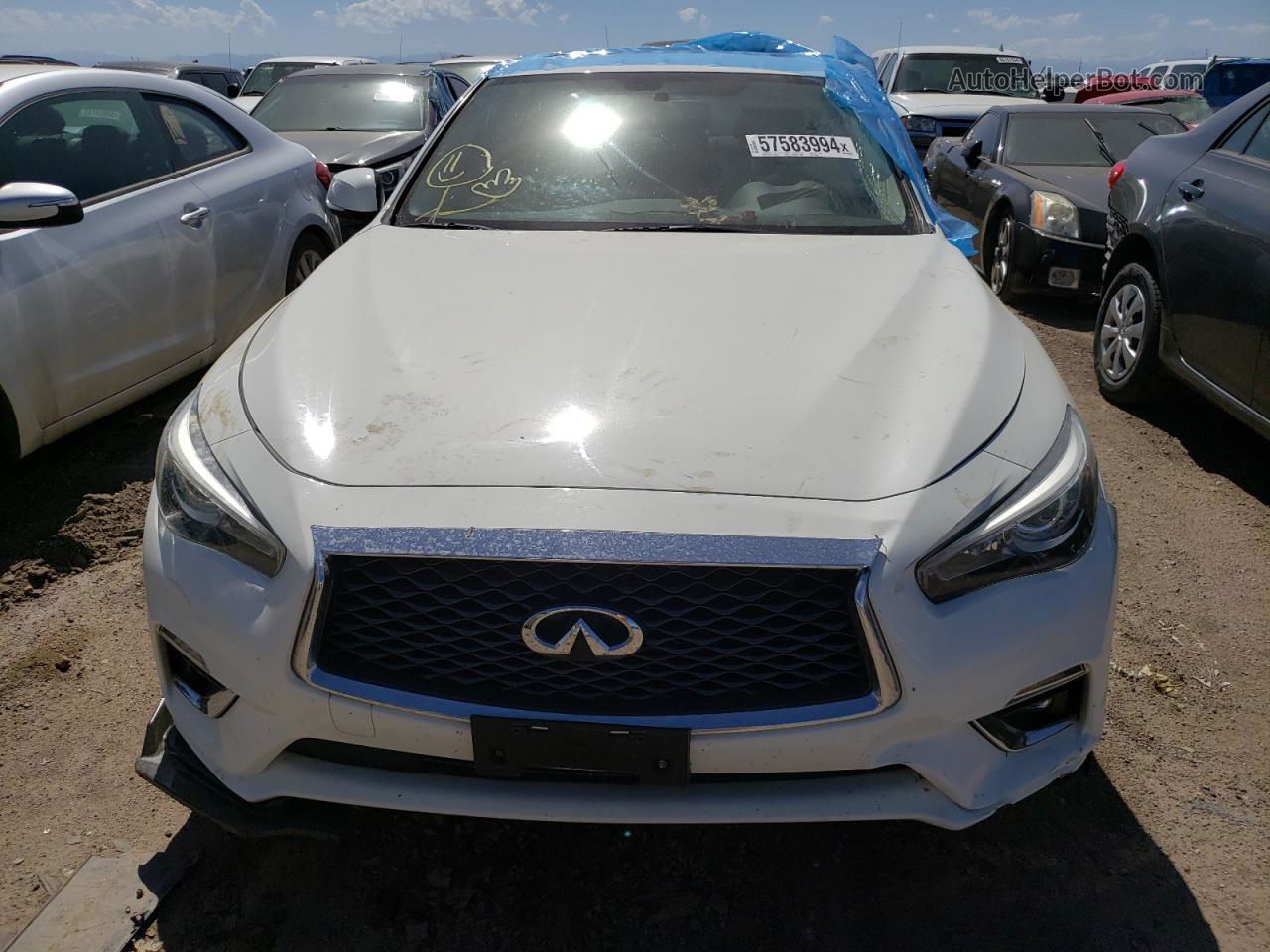 2019 Infiniti Q50 Luxe White vin: JN1EV7AR0KM552500