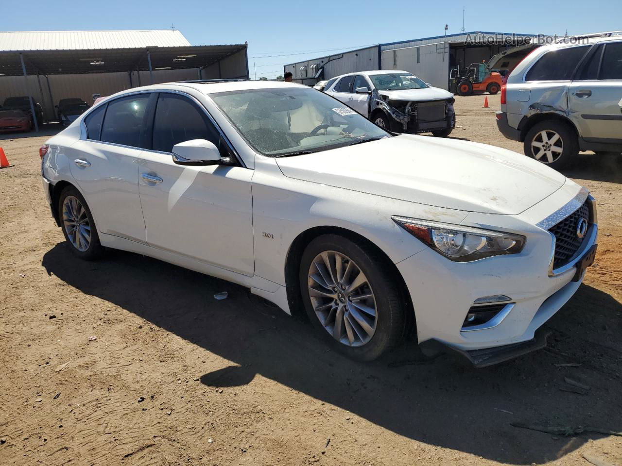 2019 Infiniti Q50 Luxe White vin: JN1EV7AR0KM552500