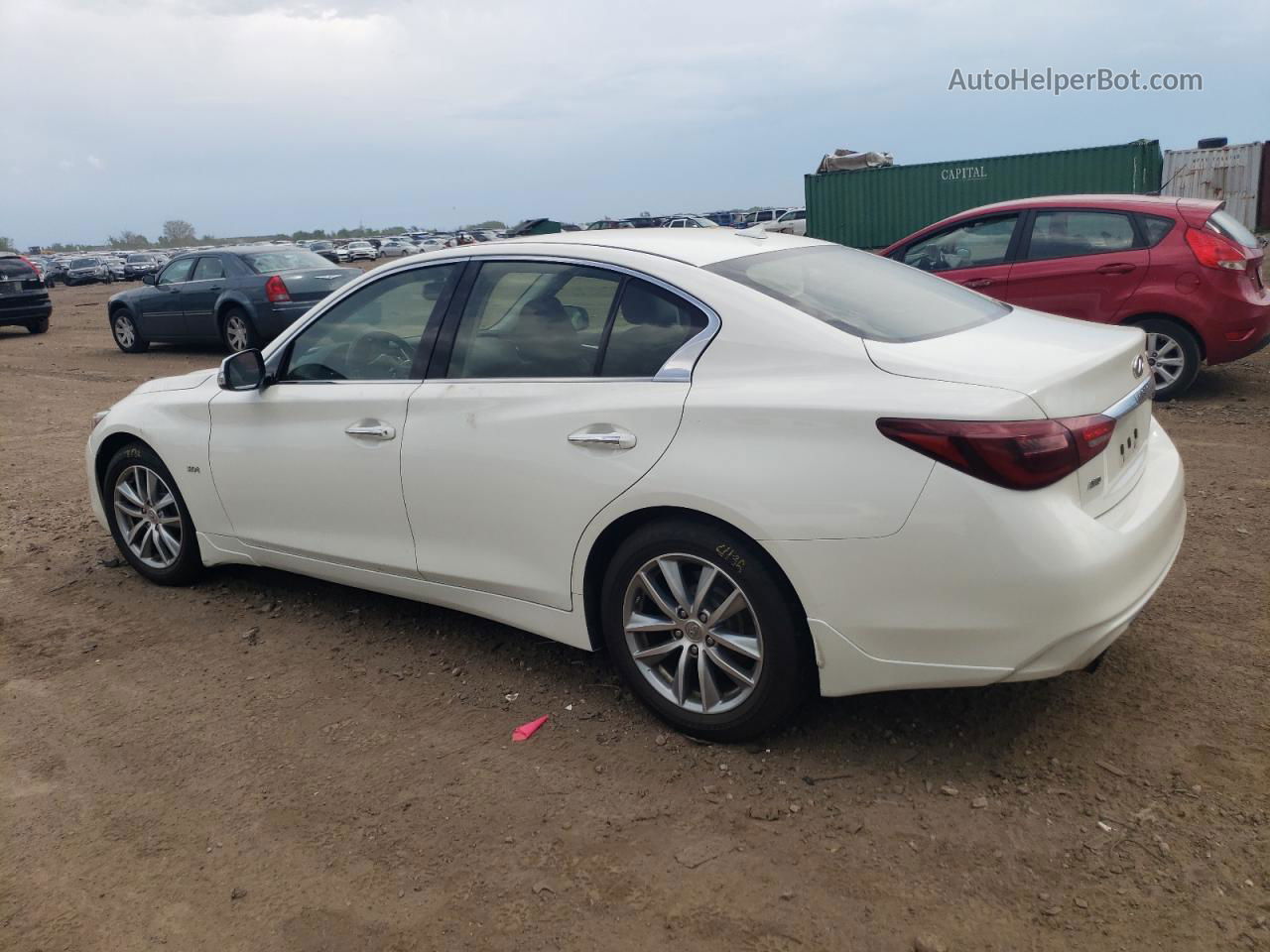 2018 Infiniti Q50 Luxe White vin: JN1EV7AR1JM434485