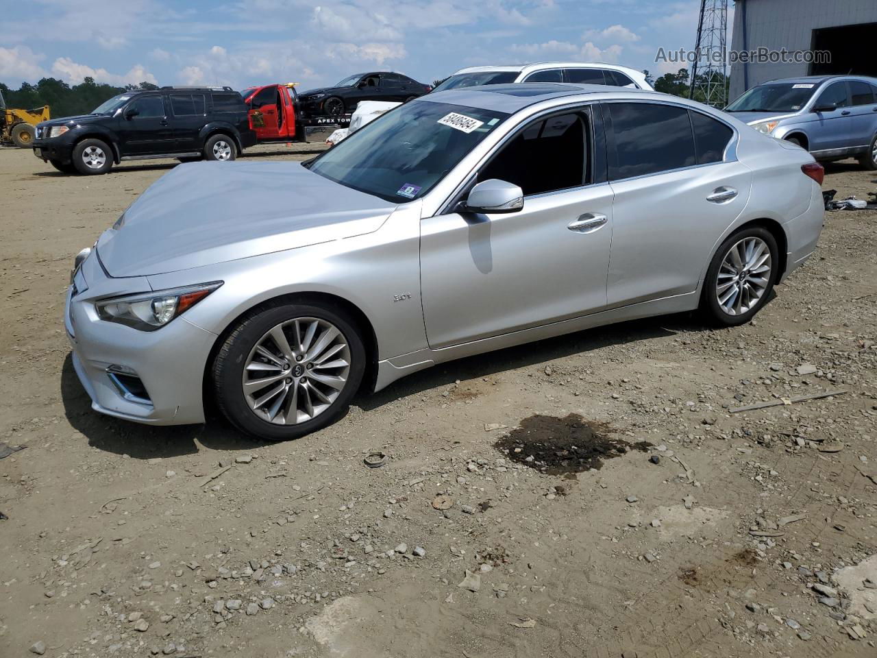 2018 Infiniti Q50 Luxe Серебряный vin: JN1EV7AR1JM435040