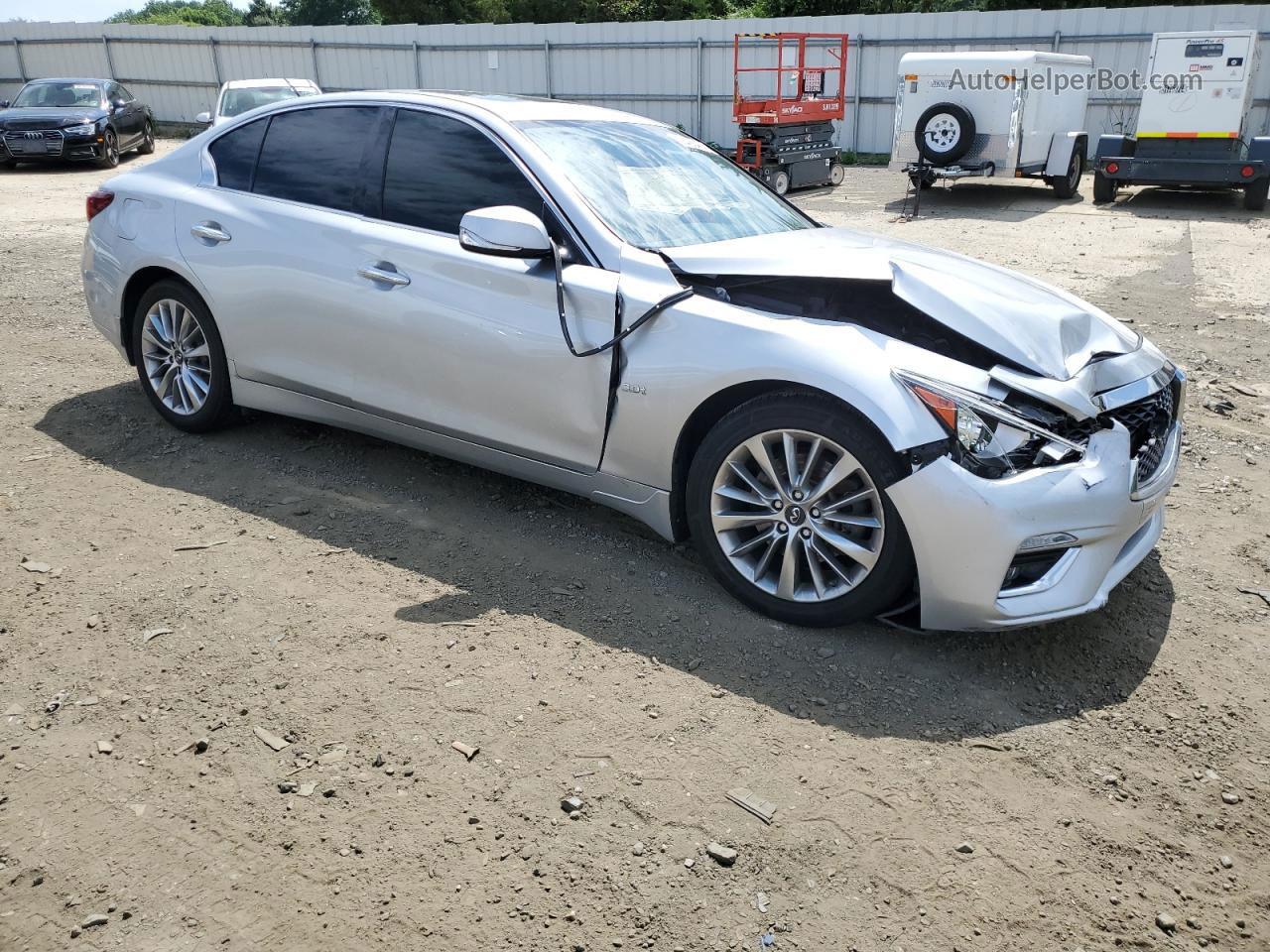 2018 Infiniti Q50 Luxe Silver vin: JN1EV7AR1JM435040