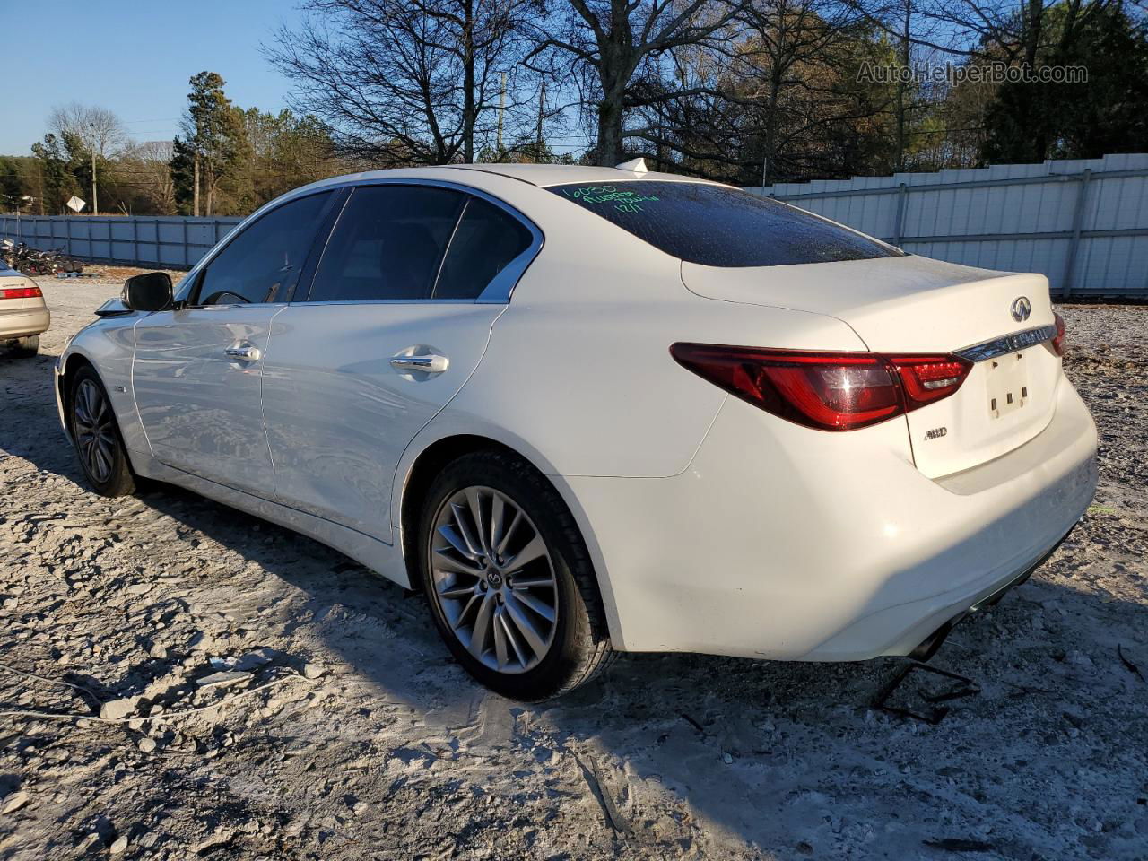 2018 Infiniti Q50 Luxe White vin: JN1EV7AR1JM442487