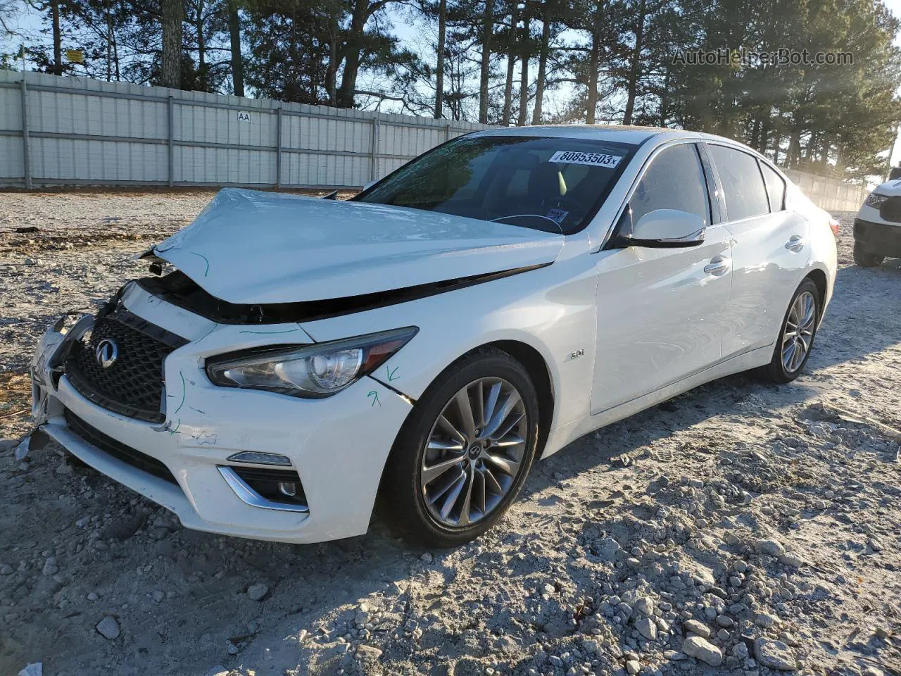 2018 Infiniti Q50 Luxe White vin: JN1EV7AR1JM442487