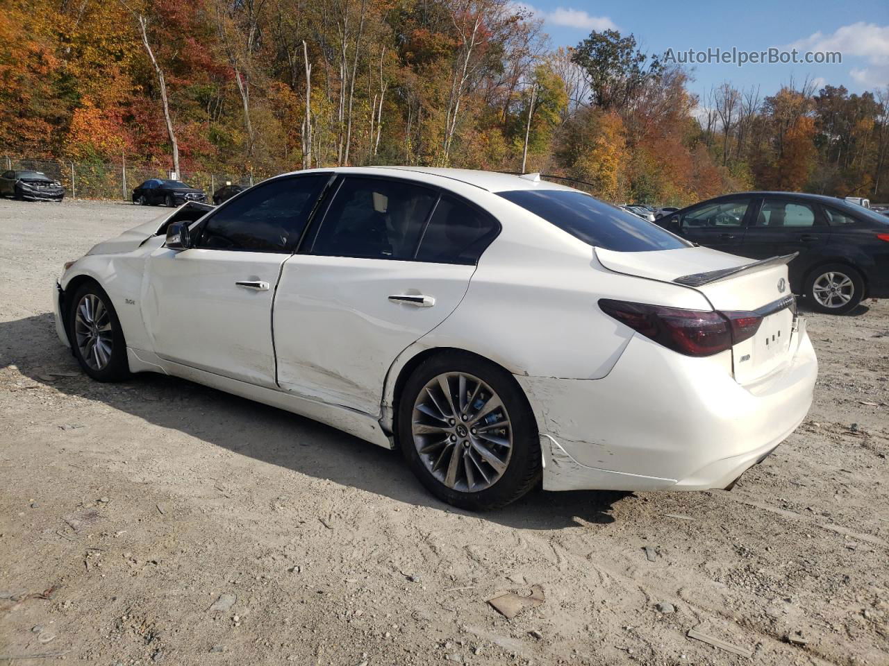 2019 Infiniti Q50 Luxe White vin: JN1EV7AR1KM550769