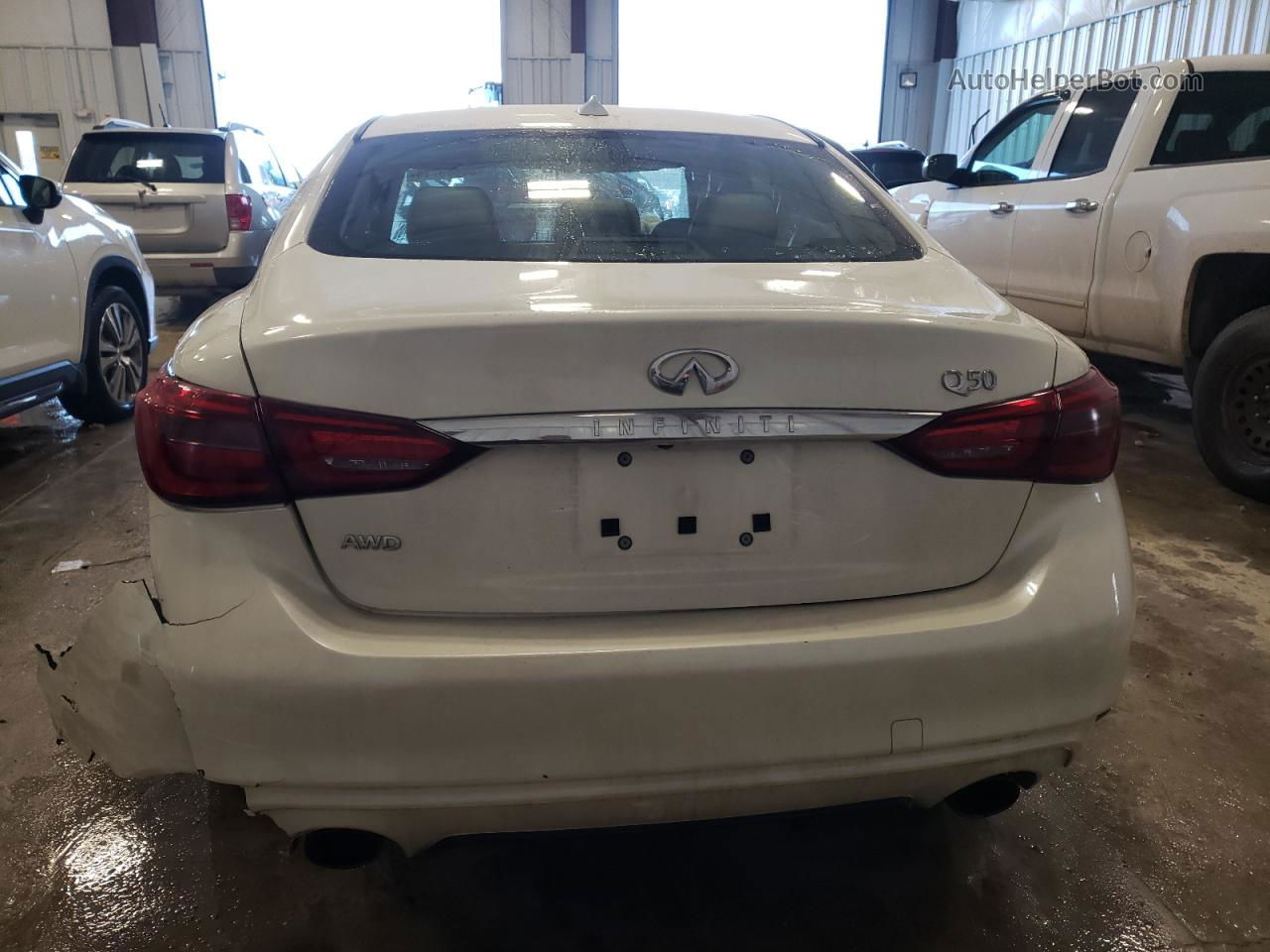 2019 Infiniti Q50 Luxe White vin: JN1EV7AR1KM550805