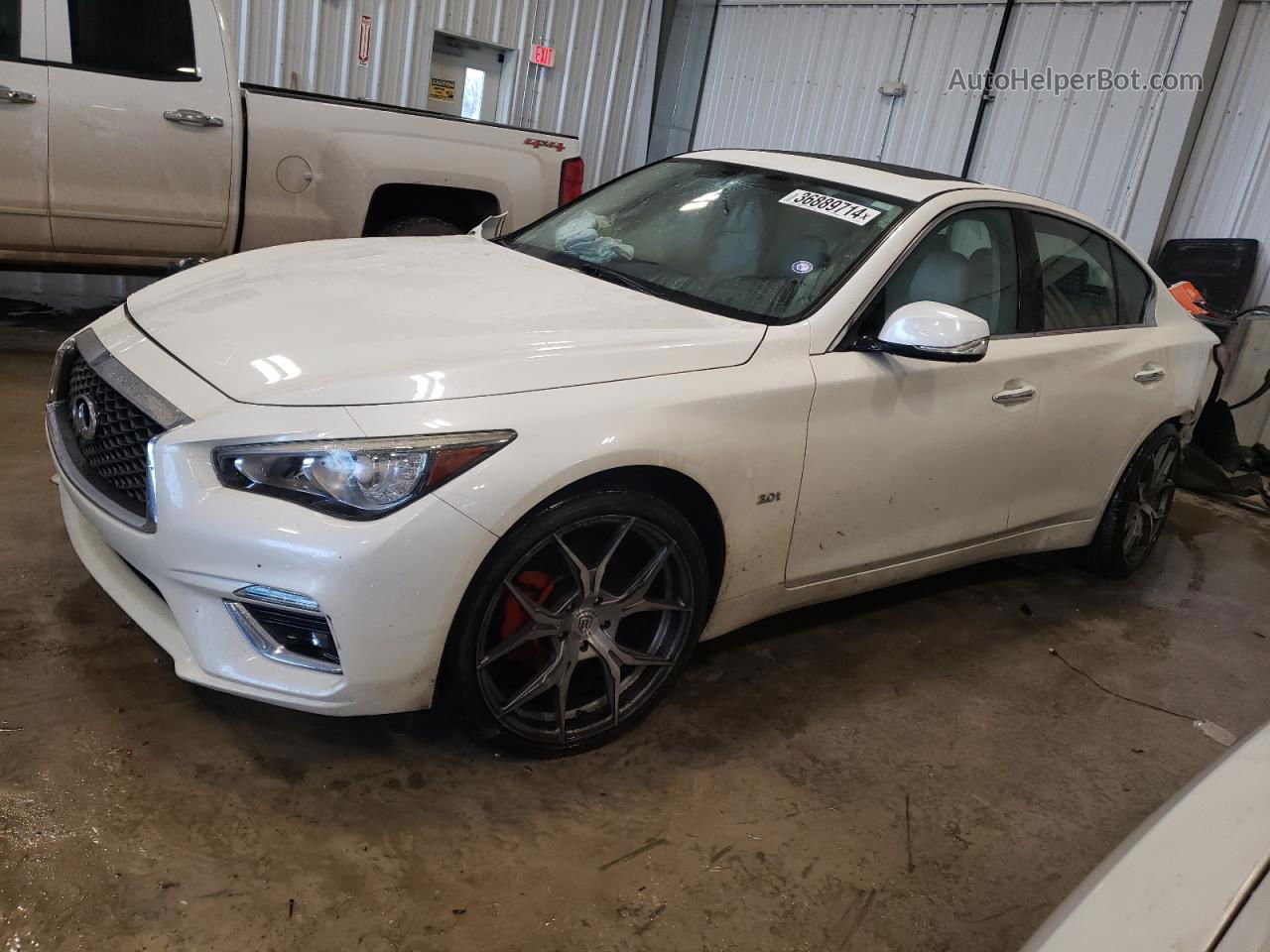 2019 Infiniti Q50 Luxe White vin: JN1EV7AR1KM550805