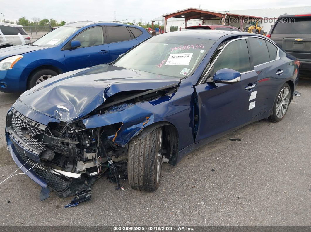 2019 Infiniti Q50 3.0t Sport Blue vin: JN1EV7AR1KM551372