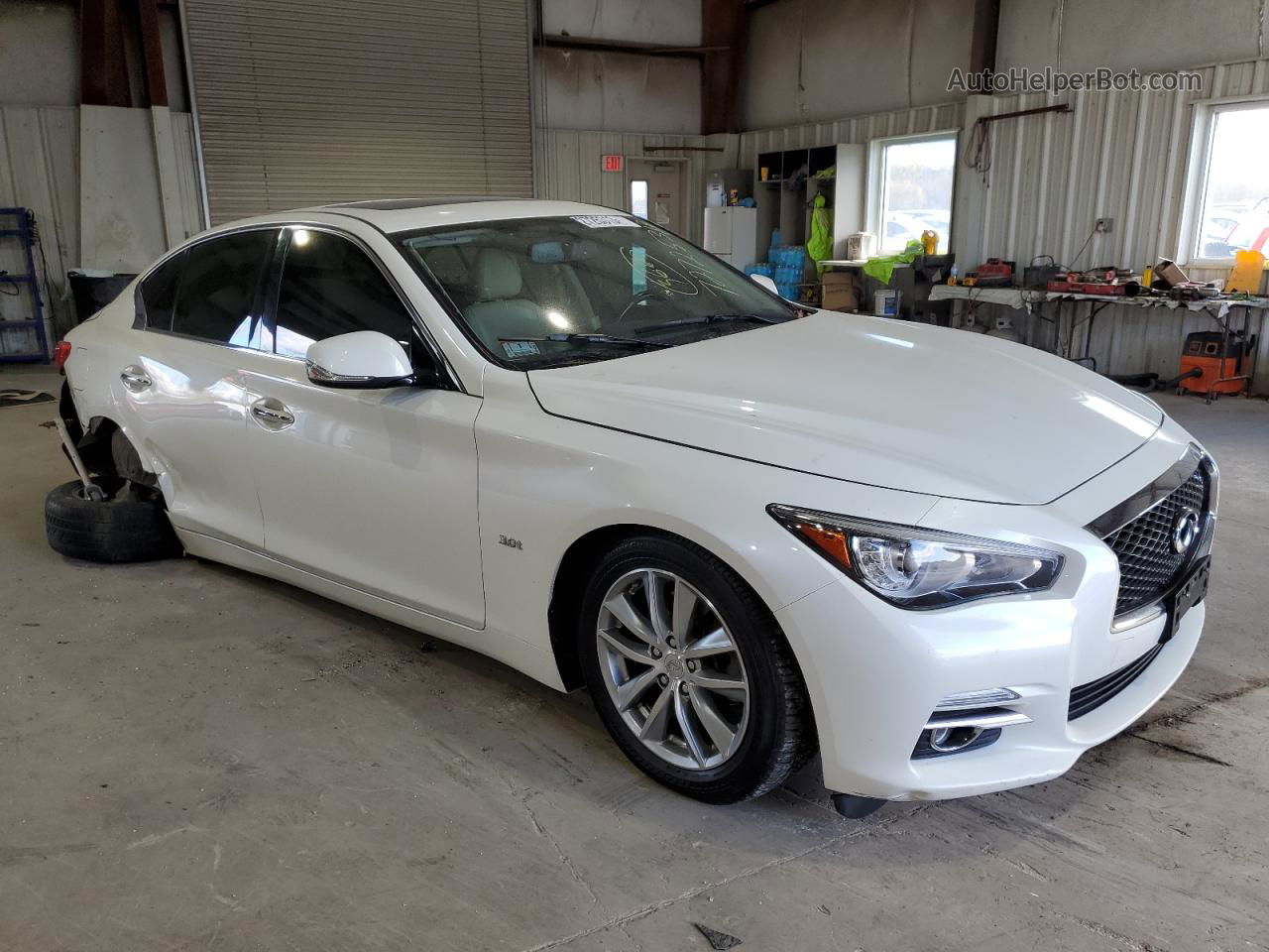 2016 Infiniti Q50 Premium White vin: JN1EV7AR2GM343749