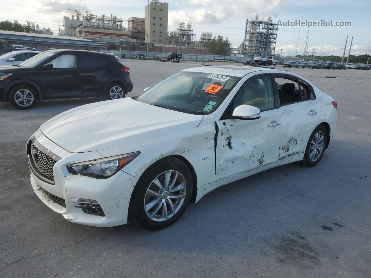 2016 Infiniti Q50 Premium White vin: JN1EV7AR2GM344450