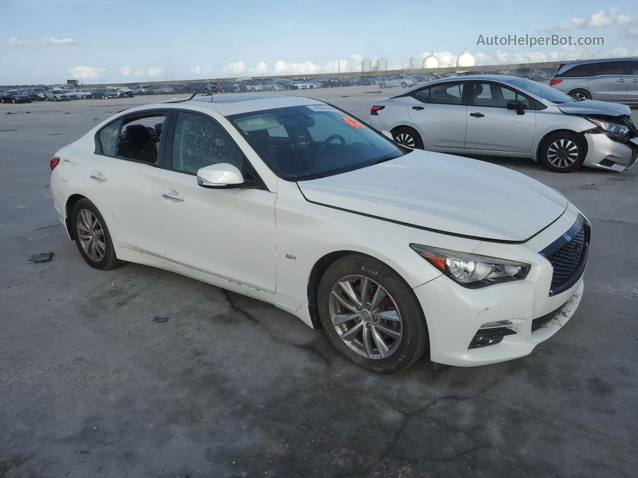 2016 Infiniti Q50 Premium White vin: JN1EV7AR2GM344450