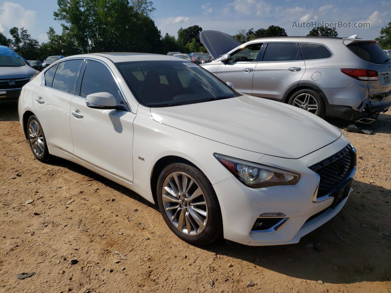 2018 Infiniti Q50 Luxe White vin: JN1EV7AR2JM430428