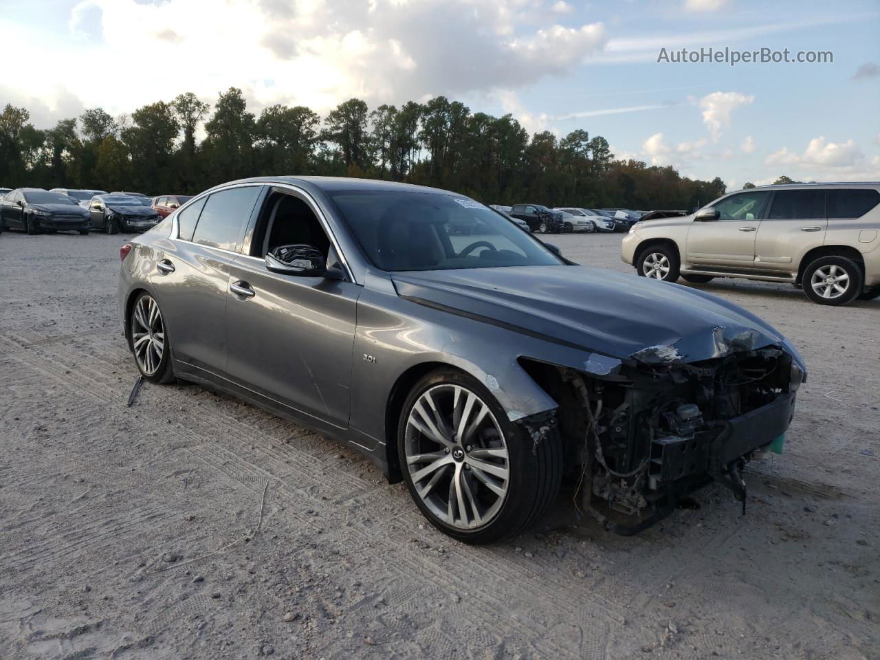 2018 Infiniti Q50 Luxe Серый vin: JN1EV7AR2JM437167