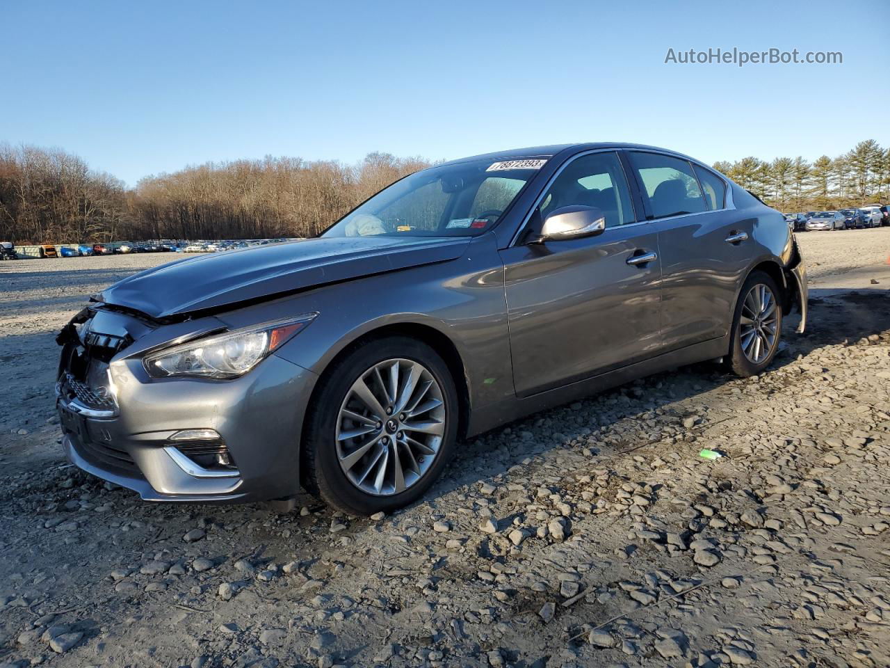 2018 Infiniti Q50 Luxe Gray vin: JN1EV7AR2JM440764