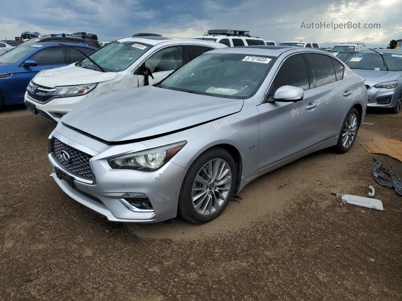 2018 Infiniti Q50 Luxe Silver vin: JN1EV7AR2JM444622