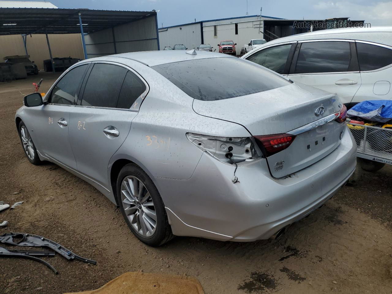 2018 Infiniti Q50 Luxe Silver vin: JN1EV7AR2JM444622