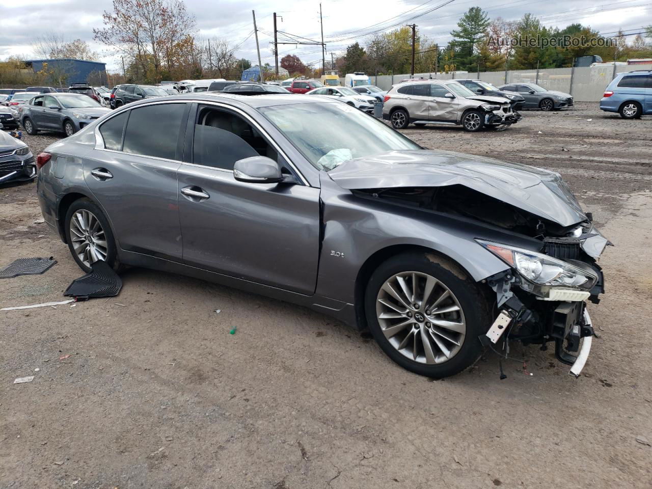 2019 Infiniti Q50 Luxe Угольный vin: JN1EV7AR2KM554250