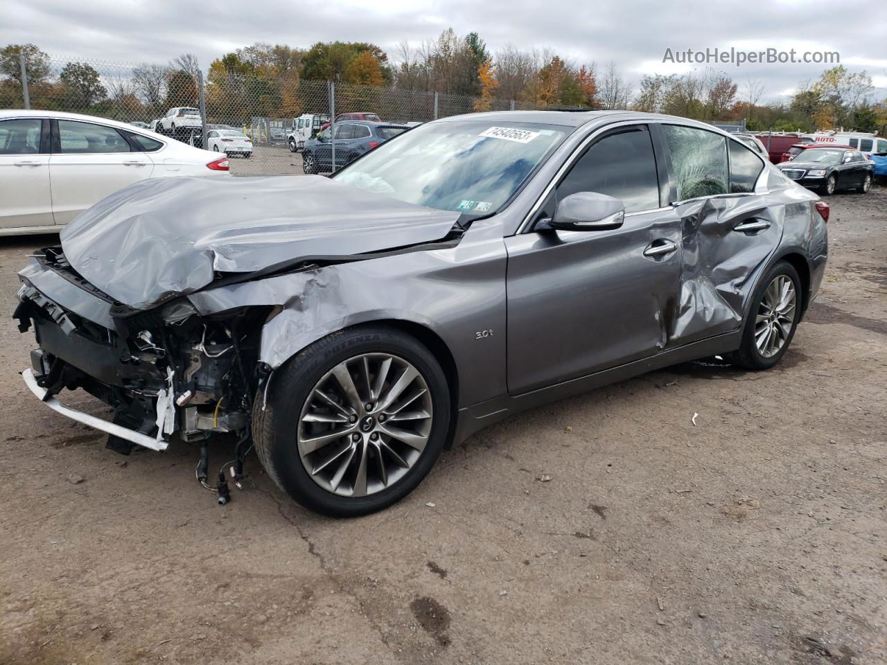 2019 Infiniti Q50 Luxe Charcoal vin: JN1EV7AR2KM554250