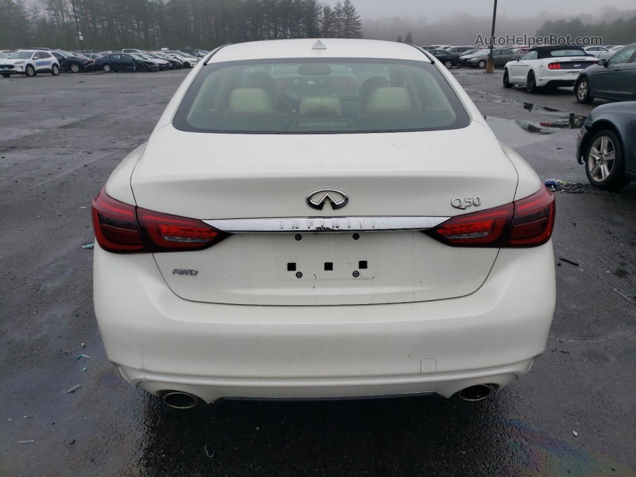 2019 Infiniti Q50 Luxe Белый vin: JN1EV7AR2KM555091