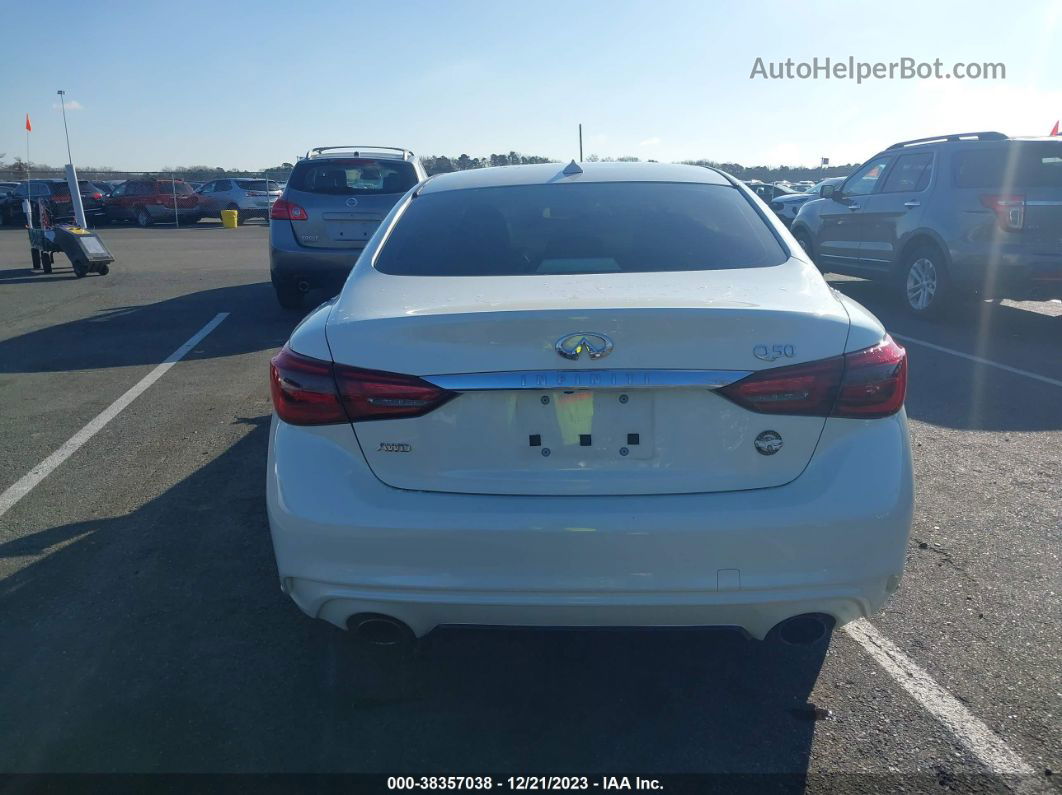 2019 Infiniti Q50 3.0t Luxe White vin: JN1EV7AR2KM555592