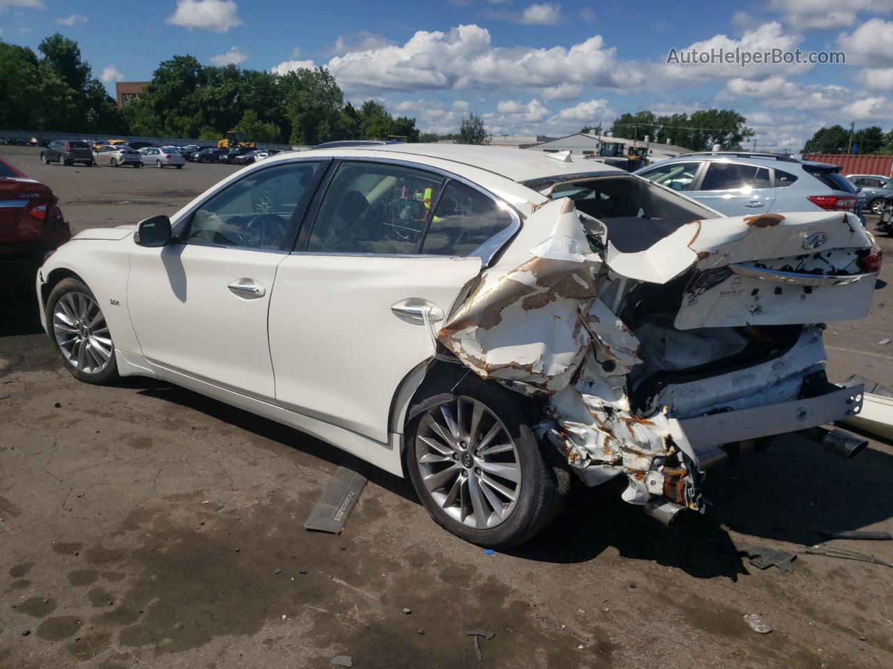 2019 Infiniti Q50 Luxe White vin: JN1EV7AR2KM559304