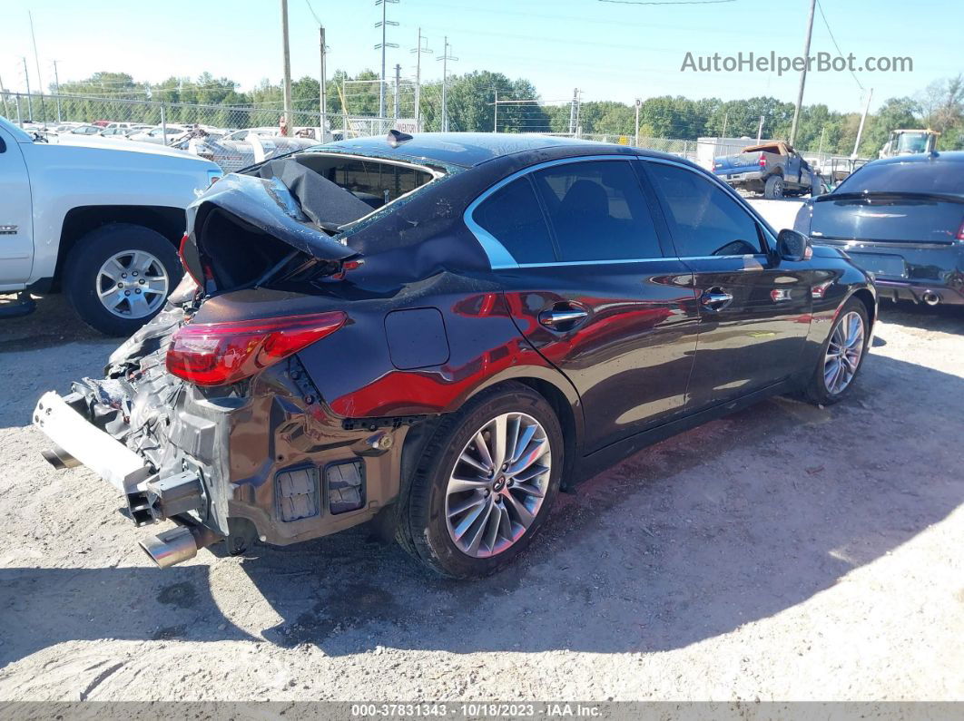 2018 Infiniti Q50 3.0t Luxe Burgundy vin: JN1EV7AR3JM431233