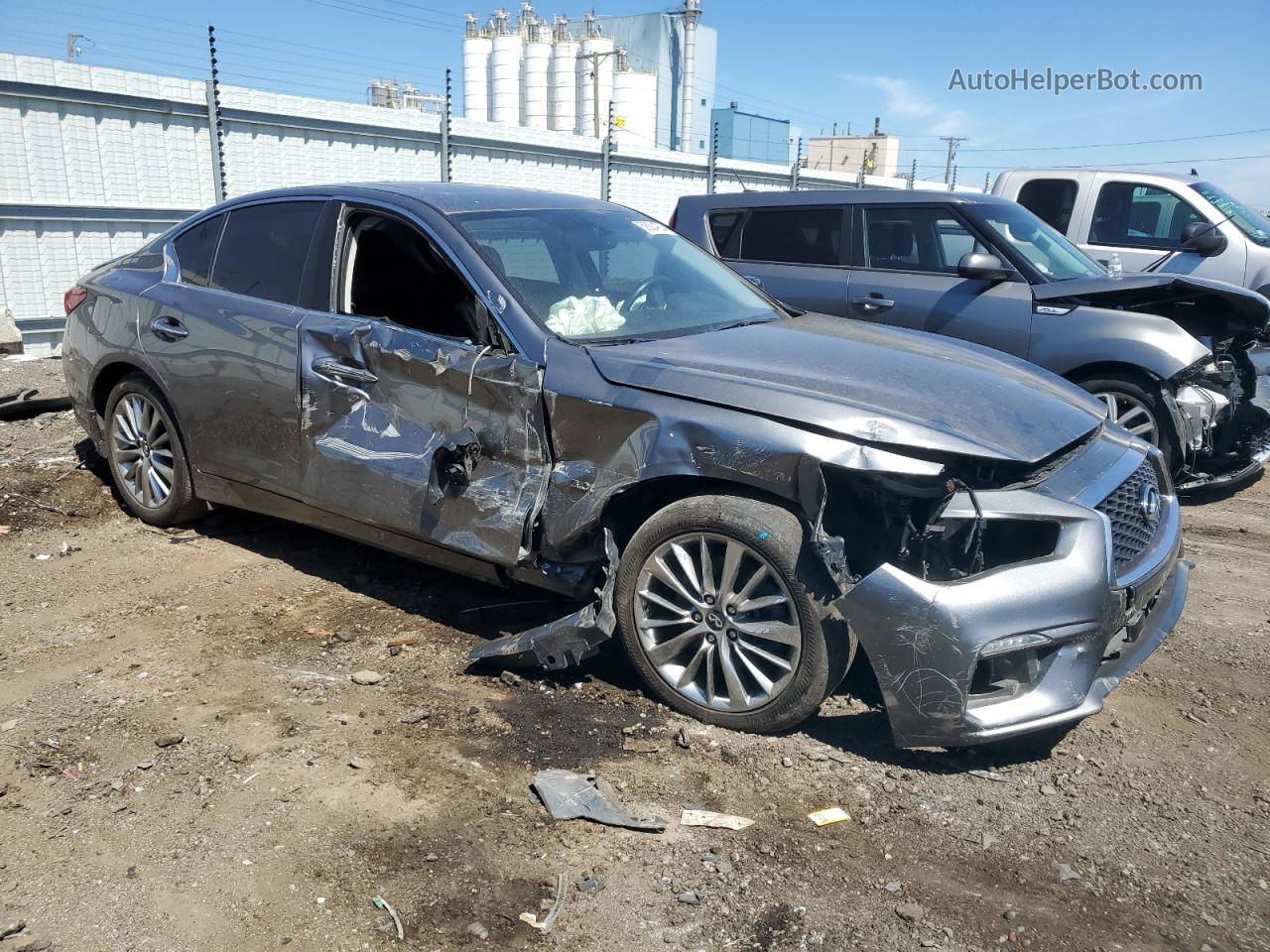 2018 Infiniti Q50 Luxe Gray vin: JN1EV7AR3JM432544