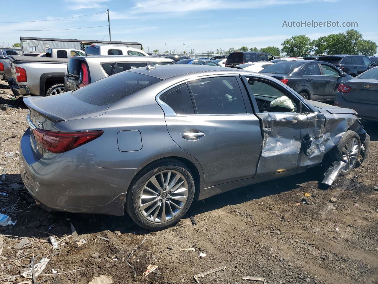 2018 Infiniti Q50 Luxe Gray vin: JN1EV7AR3JM432544