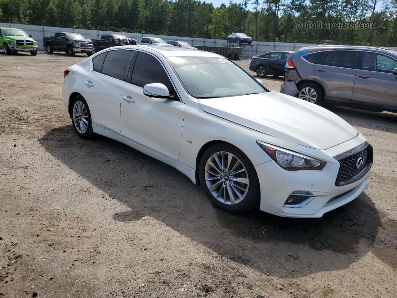 2018 Infiniti Q50 Luxe White vin: JN1EV7AR3JM433838