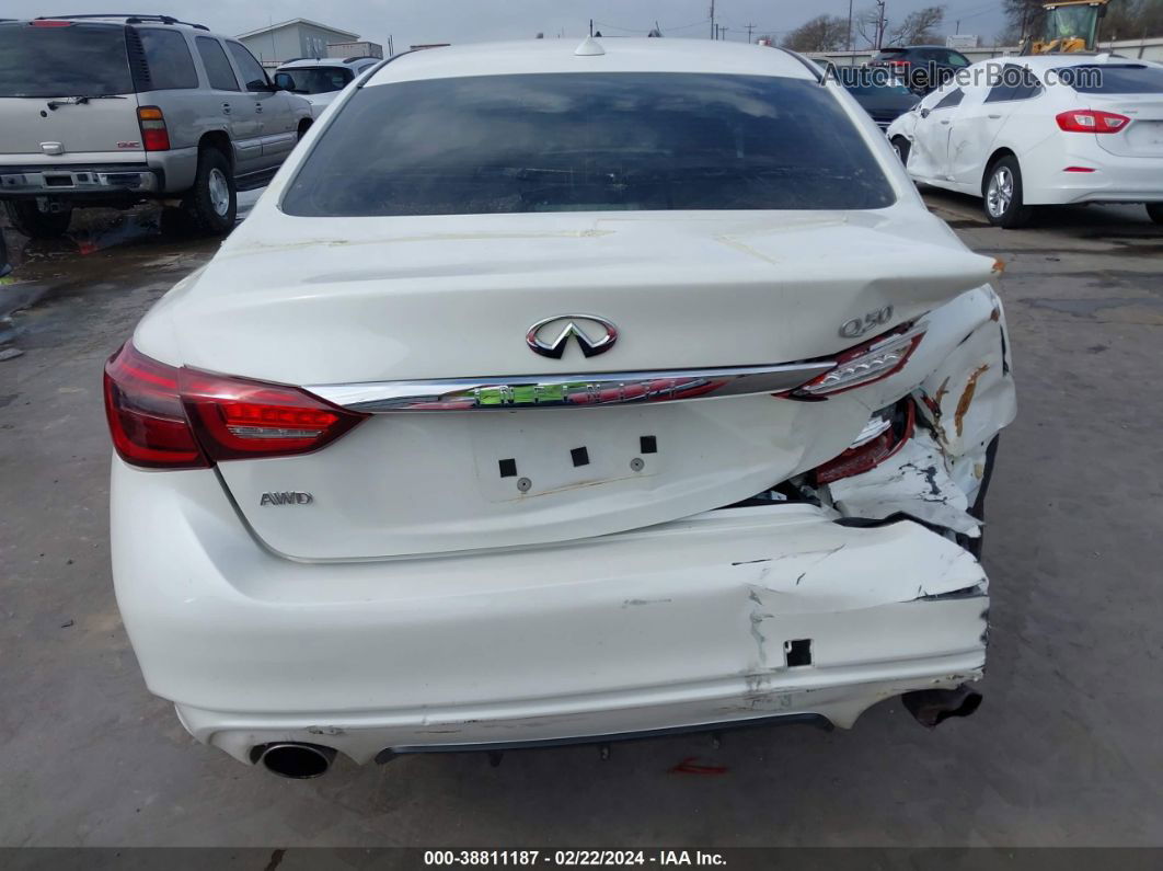 2018 Infiniti Q50 3.0t Luxe White vin: JN1EV7AR3JM435945