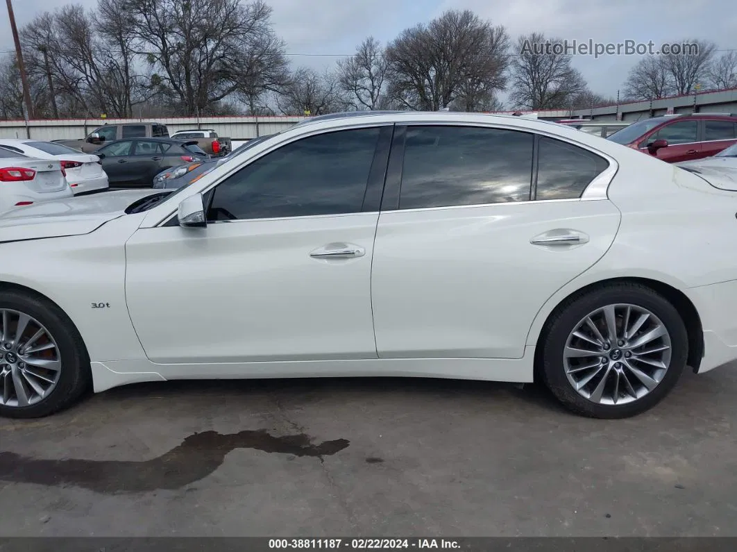 2018 Infiniti Q50 3.0t Luxe White vin: JN1EV7AR3JM435945