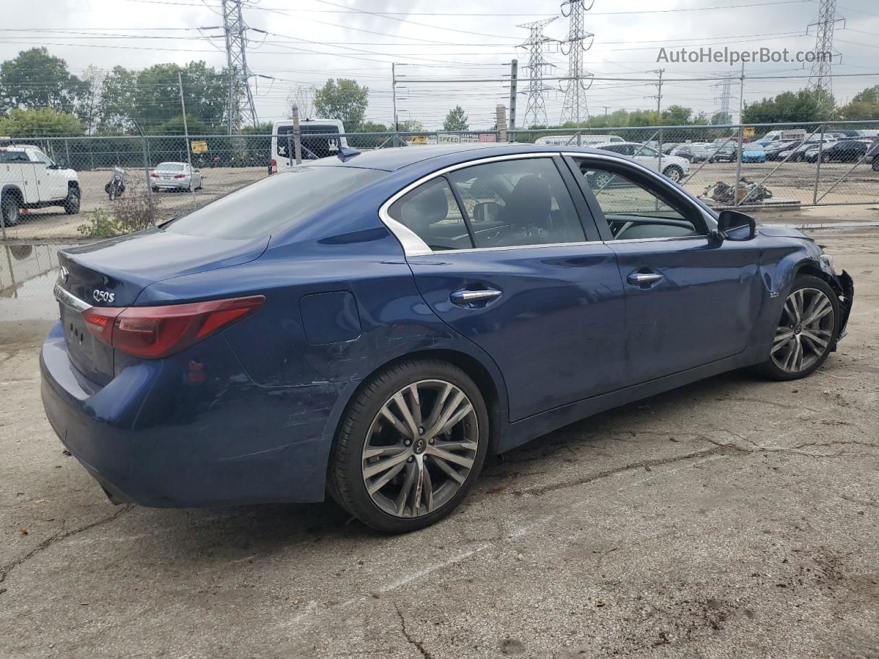 2018 Infiniti Q50 Luxe Синий vin: JN1EV7AR3JM440062