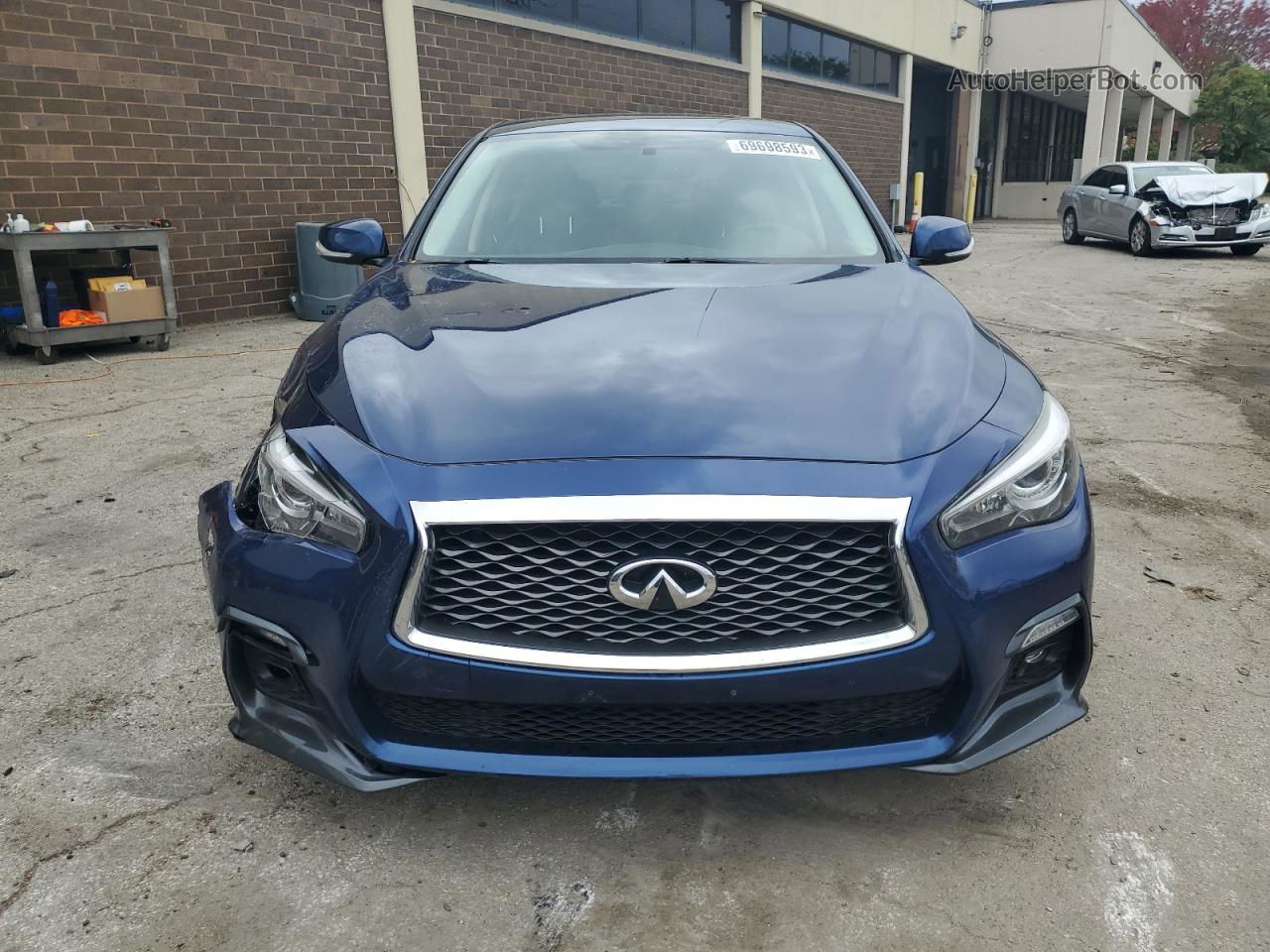 2018 Infiniti Q50 Luxe Синий vin: JN1EV7AR3JM440062