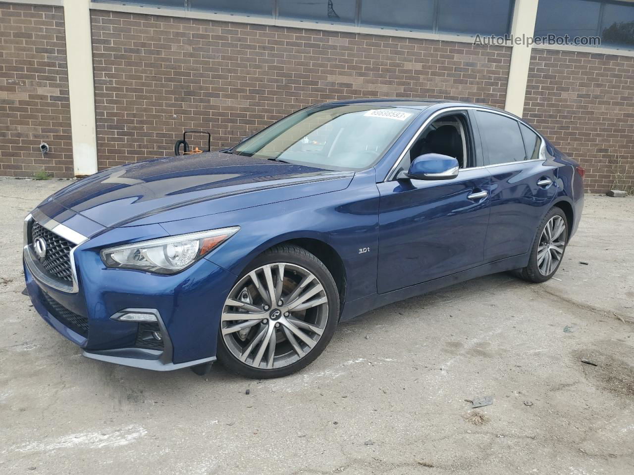 2018 Infiniti Q50 Luxe Blue vin: JN1EV7AR3JM440062